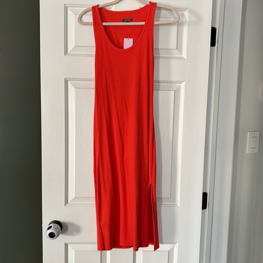 Orange midi dress